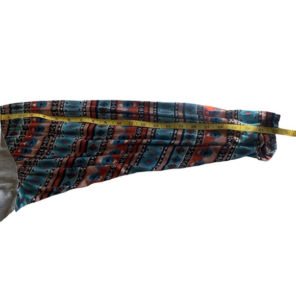 Wrangler Retro Tie Front Western Print Bishop Sleeve Blouse XL - Picture 12 of 12